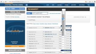 Pick'em Pool Picksheet Setup