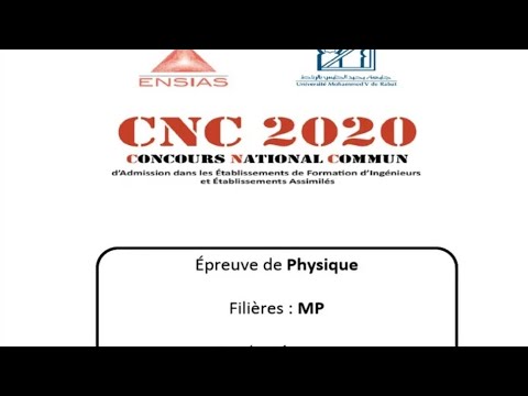 Correction CNC 2020 MP physique Mécanique