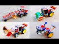 4 Ideas With Matchbox DIY Electric Stunt Tractor Road Roller Motor Grader JCB Loader