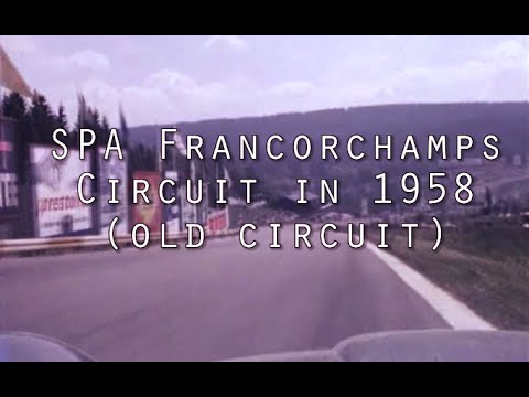 Spa-Francorchamps Old F1 Circuit - onboard view in 1958 (+ Ferrari 246 F1)