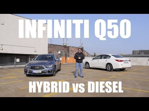 (ENG) Infiniti Q50 Hybrid vs. Diesel - Test Drive and Review Video