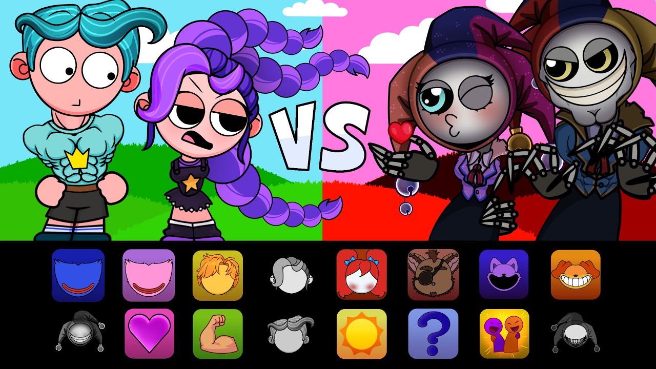 Poppy PlayTime 5 Sprunki Battles - Rory and Lily VS Prototype and Huggy Wuggy with Kissy Missy