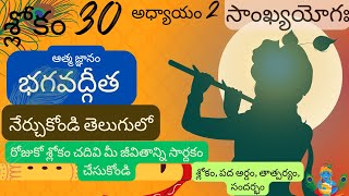 Bhagavad Gita chapter 2 verse 30||sankyayoga|| భగవద్గీత 2వ అధ్యాయం శ్లోకం 30|| divine touch telugu