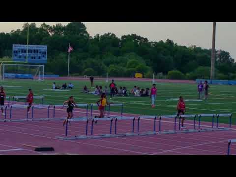 9-10 yr old girls 80 meter hurdles, May 08, 2015