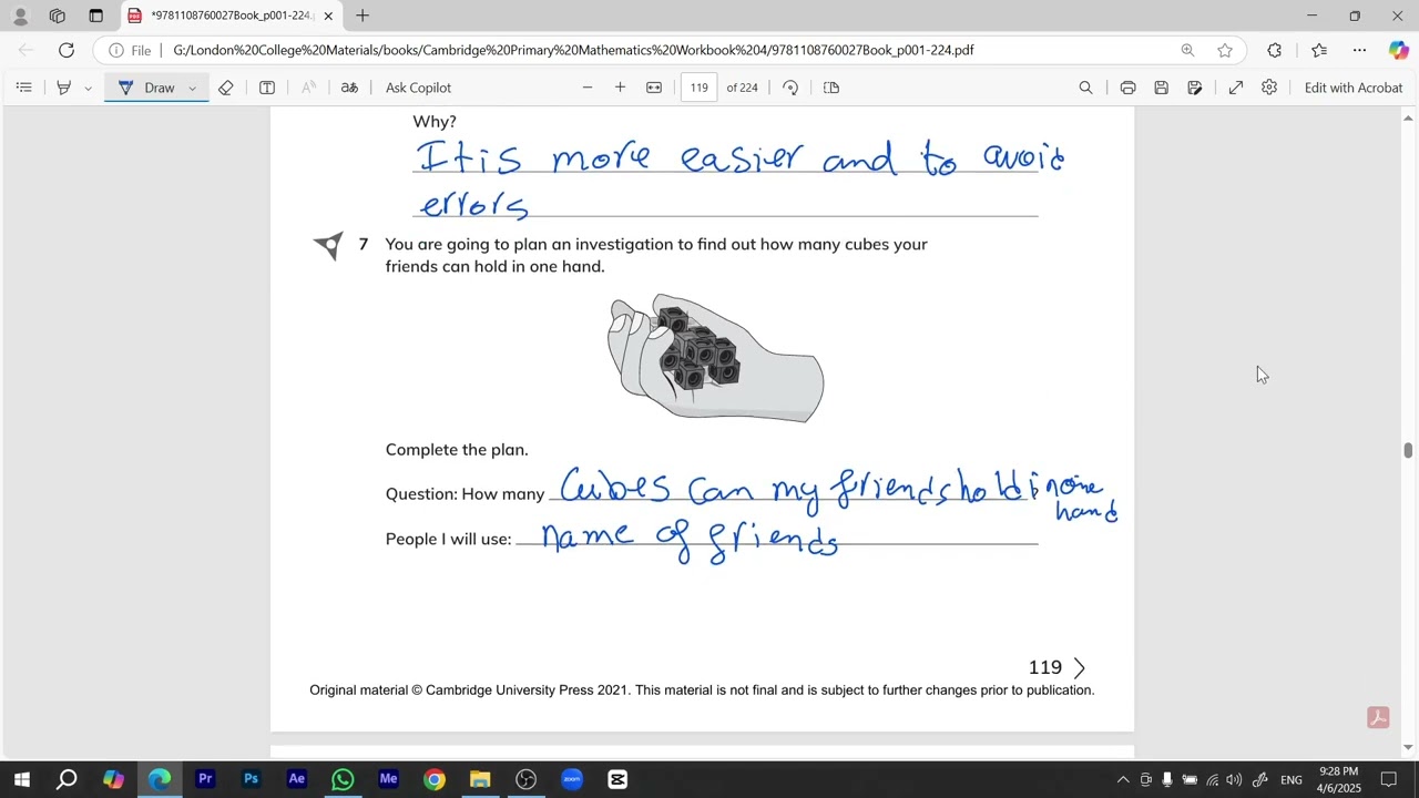 Collecting and recording data - Cambridge Primary Mathematics WorkBook 4 | شرح