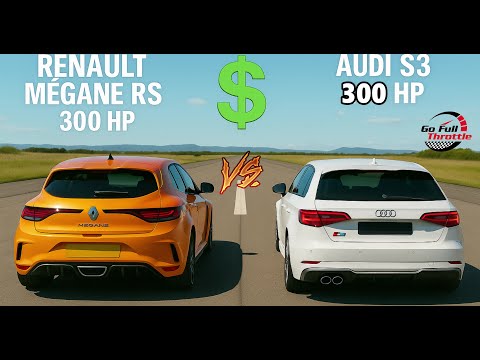💰 $28K vs $25K Money 🔥 Mégane RS Trophy 300 HP vs Audi S3 300 HP – FWD vs AWD Drag Showdown!
