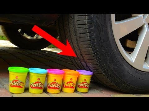 Experiment Car vs Play Doh Vegetables Balloons Crushing Things