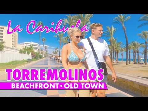 Torremolinos beachfront walk | Summer 2024 Benalmádena to La Carihuela | Costa del Sol virtual tour