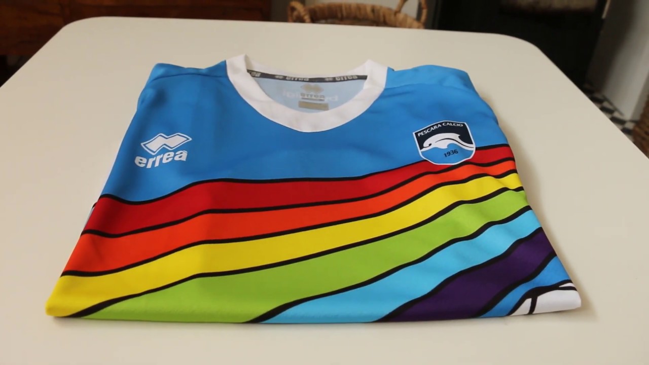 2020 Pescara Special Edition Rainbow Home Shirt Football Calcio Jersey by Luigi Italy 6 year old kid