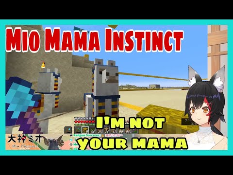Hololive Cut - Okami Mio Taking Care Stranded Llama From Irresponsible merchant | Minecraft [Hololive/Eng Sub]