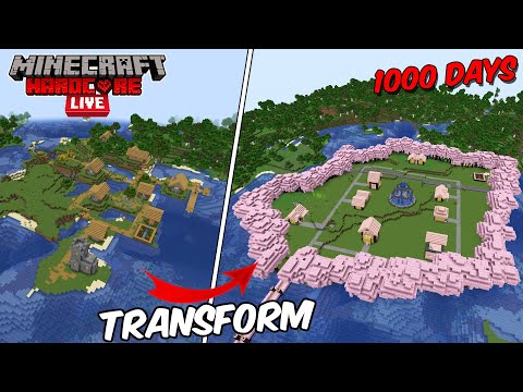 EPIC Transformation: Cherry Blossom Village in Hardcore Minecraft