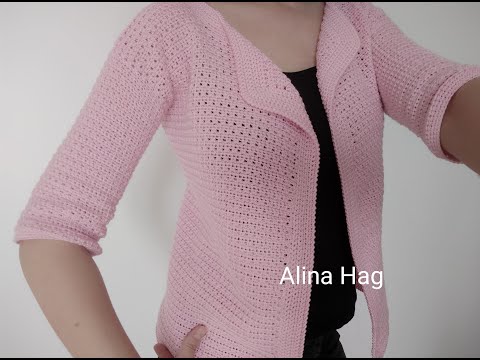 jacheta de vara Rafinament /beautiful jacket/ gilet au crochet/ стильный жакет крючком