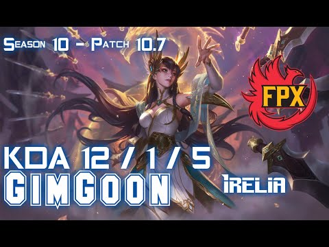 FPX GimGoon IRELIA vs WUKONG Top - Patch 10.7 KR Ranked