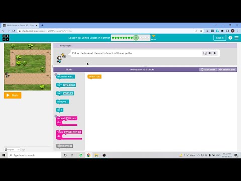 L16-9 |Code.org | Express-2021 | Lesson 16: While Loops in Farmer | level 9