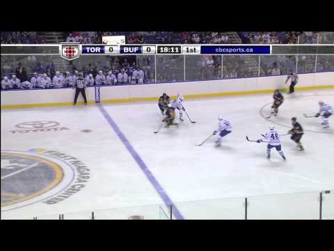 Leafs @ Sabres - Brad Boyes Headshot on Joe Colbourne - 110924