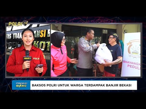 LIVE POLRI DAN BHAYANGKARI BERIKAN BANTUAN KEPADA KORBAN BAJIR DI BEKASI