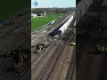 Dronebeelden laten ravage na treinongeluk goed zien | #shorts