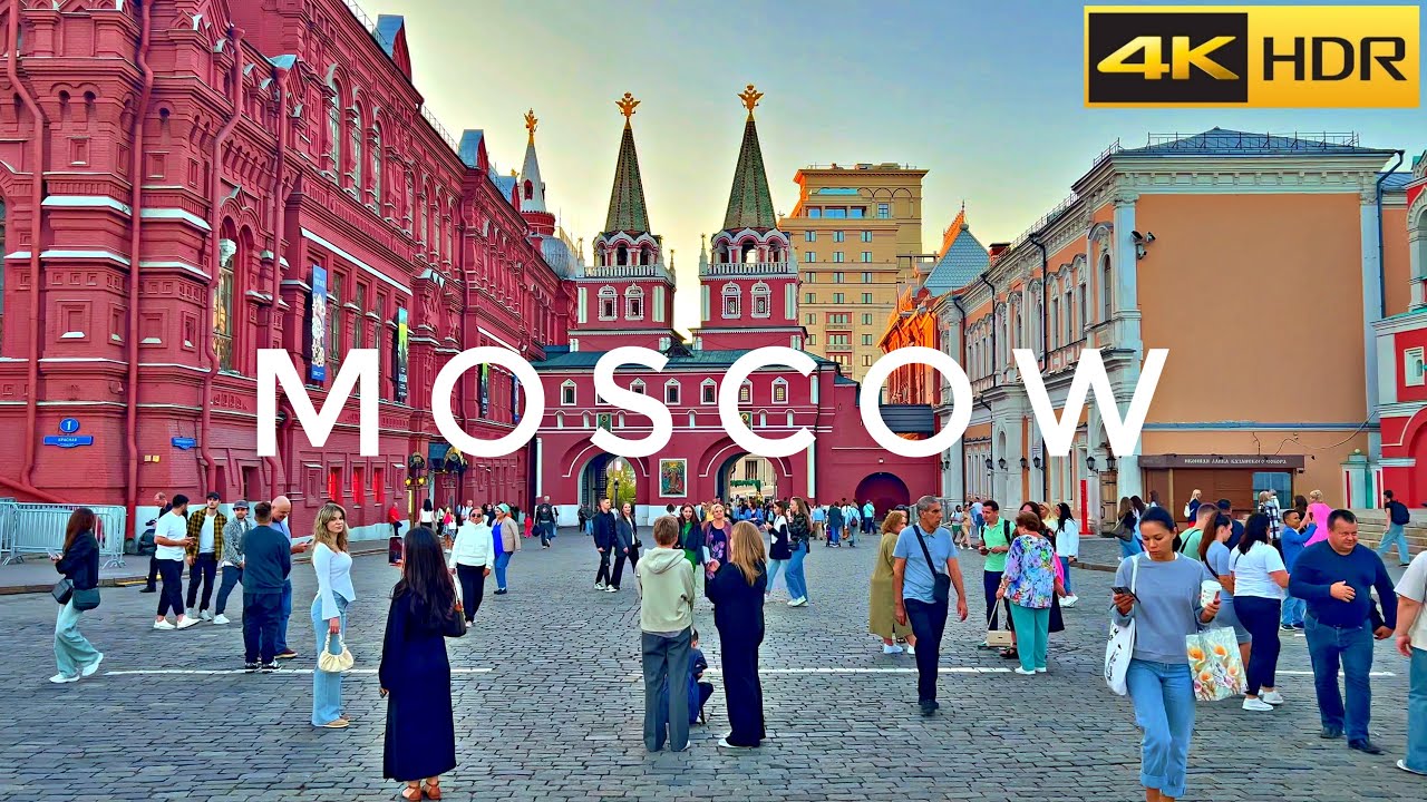 Immersive street-level walking tour through Moscow, Russia, showcasing authentic urban landscapes, local architecture, and the vibrant atmosphere of the city's neighborhoods