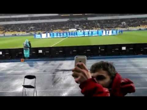 Ukraine anthem before Dynamo Kiev vs. Shakhtar game