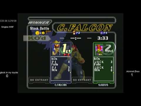 GSS 66 SSBM - glock in my toyota (Falco, Falcon) vs. Admiral Zhao (Samus) - Melee WSF