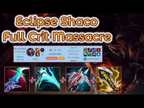 Eclipse Full Crit Shaco Stomp - S12 [League of Legends] Full Gameplay - Infernal Shaco