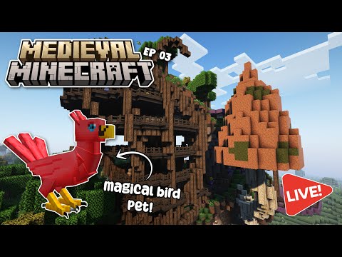 EPIC Medieval Minecraft - Spooky Mushroom Structure & New Bird Pet!