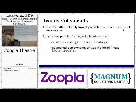 Day 2: Zoopla Theatre: Lars Dieckow - More Perl Frameworks for the TechEmpower Framework Benchmark