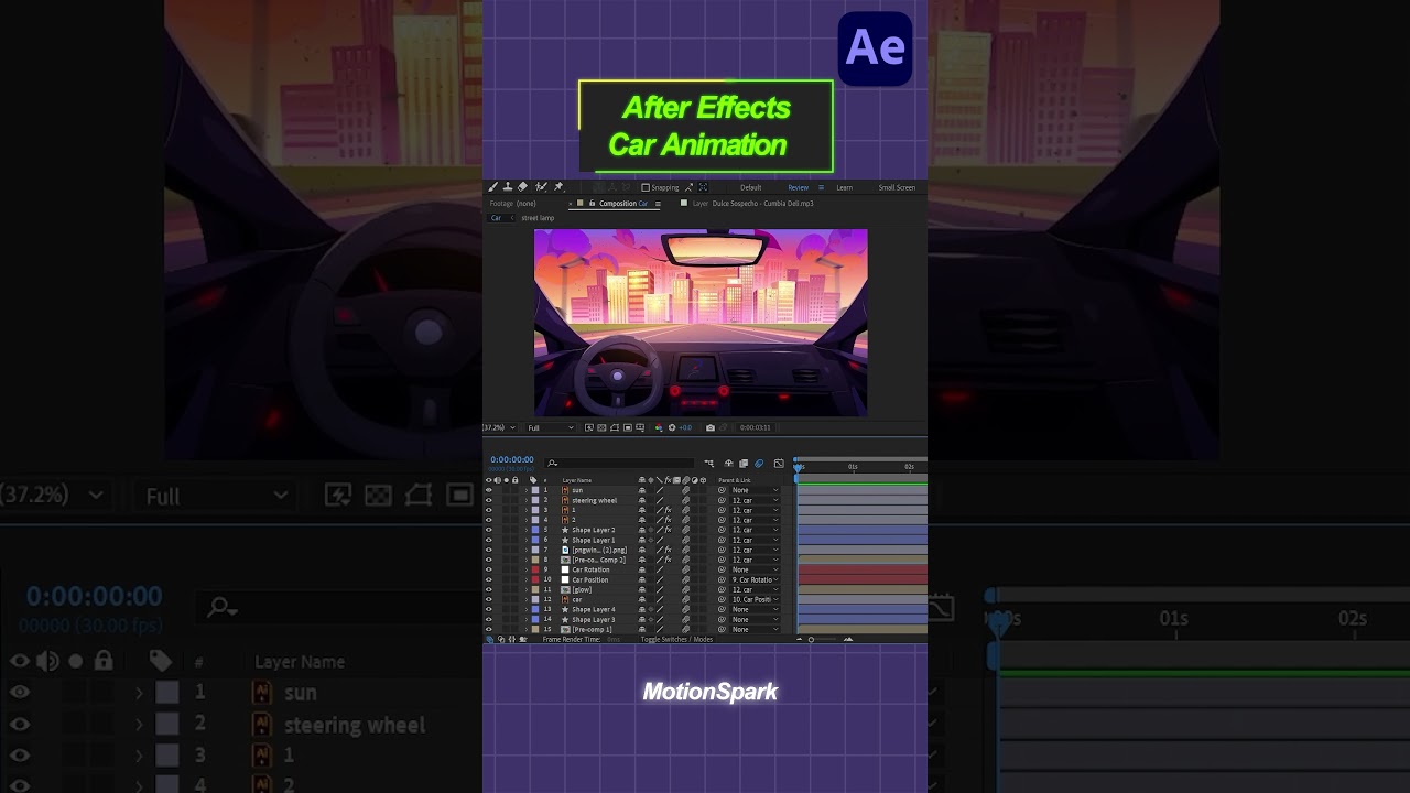 POV Driving Animation in After Effects  Step by Step Tutorial #aftereffects #motiongraphics