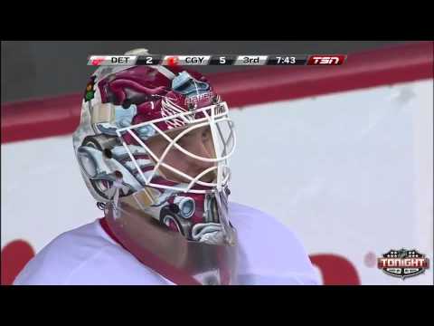 Jonas Gustavsson nice penalty shot save on Backlund - NHL 13/3/13