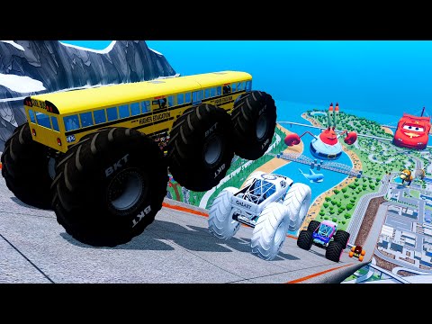 Epic High Speed monster trucks jumps stunts & crashes #054 | BeamNG Drive
