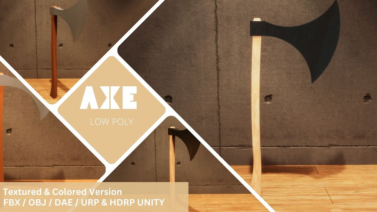 Axe - Lowpoly Textured and Colorbased 3D Model