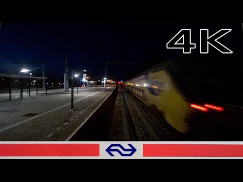 Evening train ride  4K CABVIEW HOLLAND Tiel - Utrecht SLT 17feb 2019