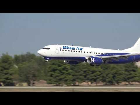 Athens Flying Week 2018 Blue Air Boeing 737-800 take off Tanagra Airbase