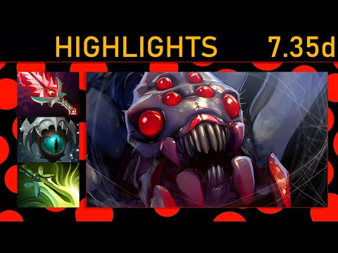 ⭐ Yatoro雨 Broodmother 15+ Kills! Carry Highlights 7.35d - Dota 2 Top MMR