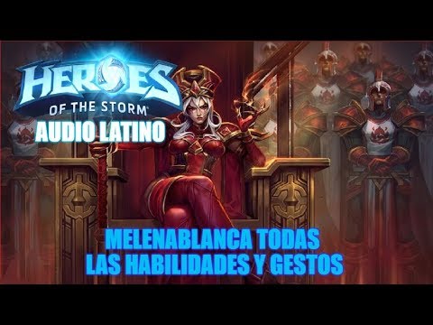 Heroes of the Storm: Melenablanca Todas las Habilidades y gestos [Audio Latino]
