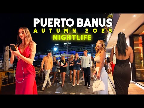PUERTO BANUS NIGHTLIFE MARBELLA OCTOBER 2025 AUTUMN SPAIN 🇪🇸 Málaga [4K]