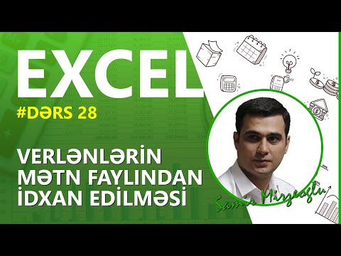 #Exceldərsləri | Dərs 28 | Cədvələ verilənlərin mətn faylından idxal edilməsi