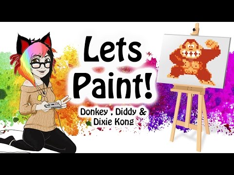my attempt at♥DK DIDDY & DIXIE KONG♥ Watercolor! -Live Stream!! (Drink here :D)