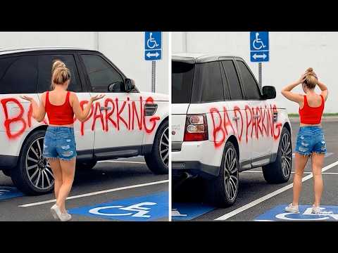 カメラに捉えられた最高の駐車マナー違反復讐劇｜車に乗ったバカども #1