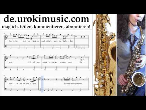 Saxophonunterricht (Alt) The Chainsmokers ft. Halsey - Closer Noten Lernen Teil#2 um-995