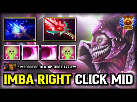 IMBA RIGHT CLICK MID Dazzle | Aghs Scepter + Bloodthorn Build | IMBA Bouncing Shadow Wave DOTA 2