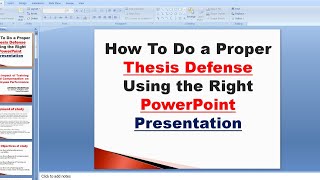 how to make PowerPoint presentation for Research defense | create presentation for thesis defense