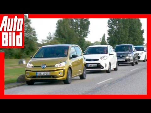 Vier Kleinwagen im Vergleich (2016) Test/VW Up Facelift/Kia Picanto/Renault Twingo/Citroen C1