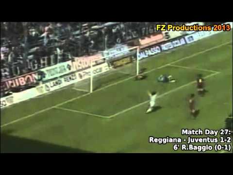 Serie A 1994-1995, day 27 Reggiana - Juventus 1-2 (R.Baggio 1st goal)