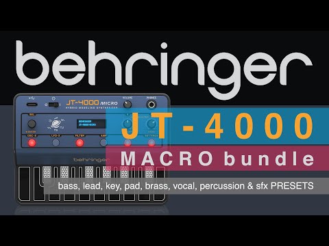 Behringer JT-4000 MICRO - 32 PRESETS for Bass Lead Key Pad & Percussion #jt4000micro #presets