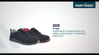 FT08 Portwest Compositelite Wire Lace Safety Trainer S1P Portwest