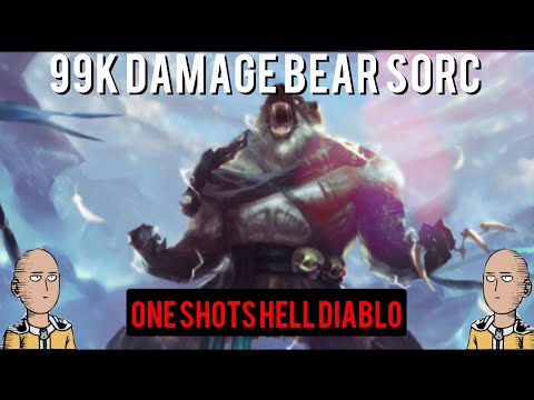 Diablo2: Bear Sorc ONE SHOTS Hell Diablo! Finally!