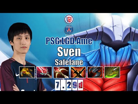 Sven Safelane | PSG.LGD.Ame | CRAZY GAME 912 GPM HARDCORE SVEN | 7.29d Gameplay Highlights