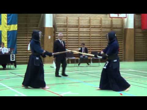 Kendo SM 2014 - Herr, Semifinal - Göran Aranda (röd) mot Erik Samuelsson (vit)