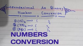 Download the video "Hexadecimal number to Binary Number Conversion// number system"